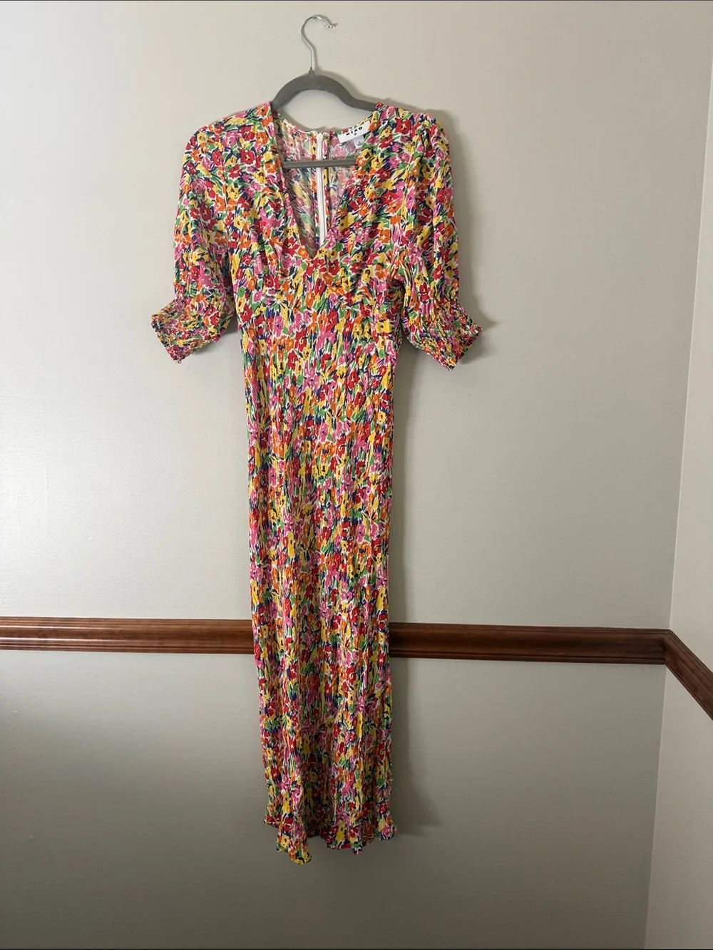 Rixo Floral V-Neck Maxi Dress in Multicolor - Picture 2 of 3